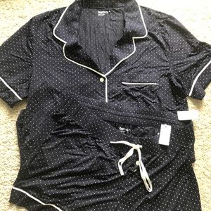 Gap Body M PJ set NWT/navy w/ white polka dots